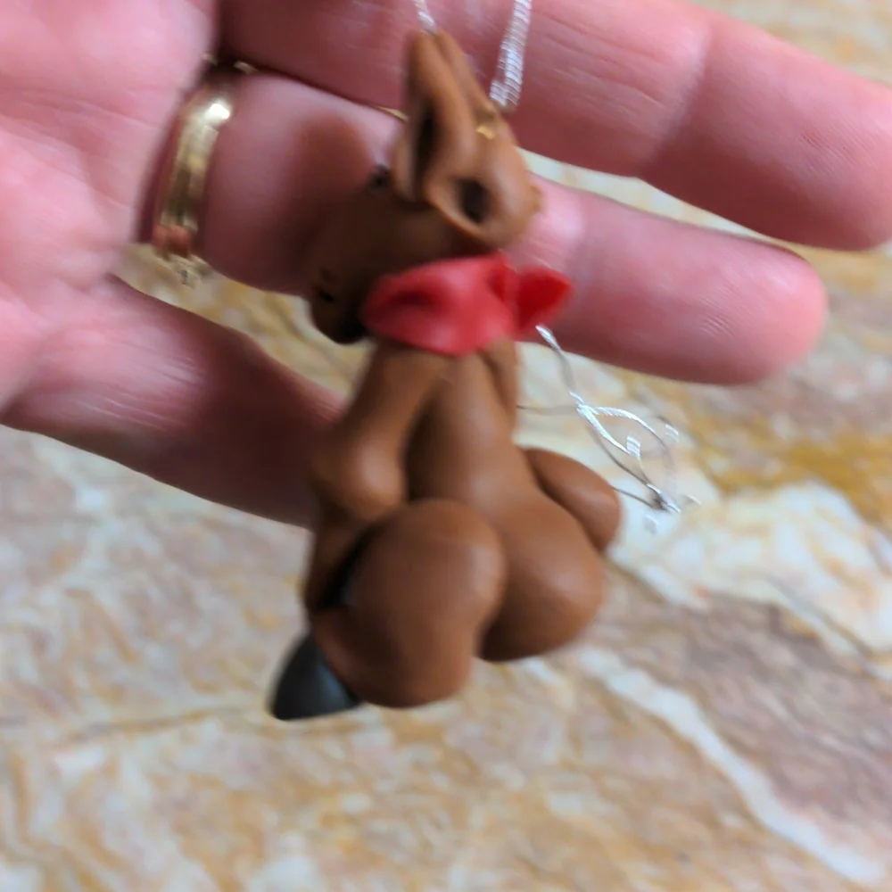 Silly reindeer ornament